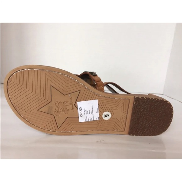 New Circus Sam Edelman Macy Gladiator Metal Antique Studs Leather Women Sandal 6 - Picture 3 of 9